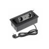 Удлинитель GTV врезной Soft NEW на 2 розетки USB A+C зарядки провод 1,5м черный