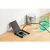 Удлинитель GTV врезной FLIP, 1xSCHUKO, 2xUSB, 1xLAN, кабель с вилкой 1,5м, чёрный