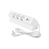 Удлинитель GTV настольный Basco с креплением, 3-Schuko, USB A+C, кабель 1,5m, белый