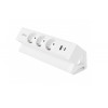 Удлинитель GTV настольный Basco с креплением, 3-Schuko, USB A+C, кабель 1,5m, белый
