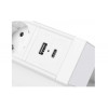 Удлинитель GTV настольный Basco с креплением, 3-Schuko, USB A+C, кабель 1,5m, белый
