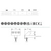 Подовжувач GTV настільний Sofito, 2-schuko, USB A+C, кабель 1,5m, інокс