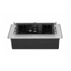 Подовжувач GTV врізний MultiSoft 2xSCHUKO, 2х USB 2,1A (A+C)+RJ45,+HDMI кабель 1,5 м, алюміній