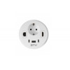 Подовжувач GTV врізний круглий Rondo, 1-schuko, 1-USB A+2-USB C, RJ45, 1-HDMI, кабель 1,5m, білий