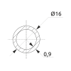 Труба-рейлинг d=16 Lemax L=600 бронза (RAT-11-600)