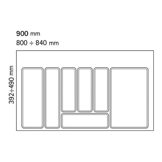 Лоток для столовых приборов Volpato 840х490 серый