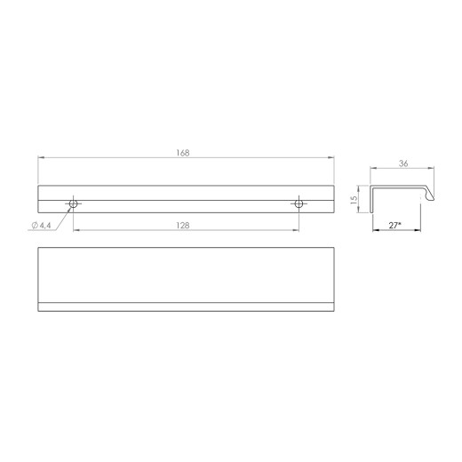 Ручка профильная Gamet UA123-168-L1 структурный графит
