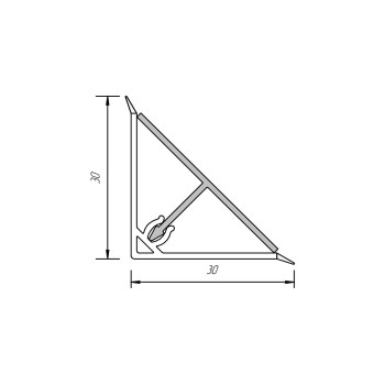 Плінтус кухонний Linken System трикутний INOX H=30 L=4000