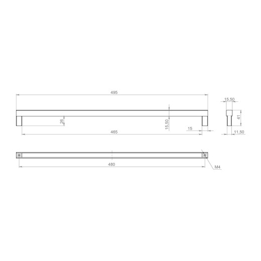 Ручка рейлинговая Virno Lines 409/480 черный