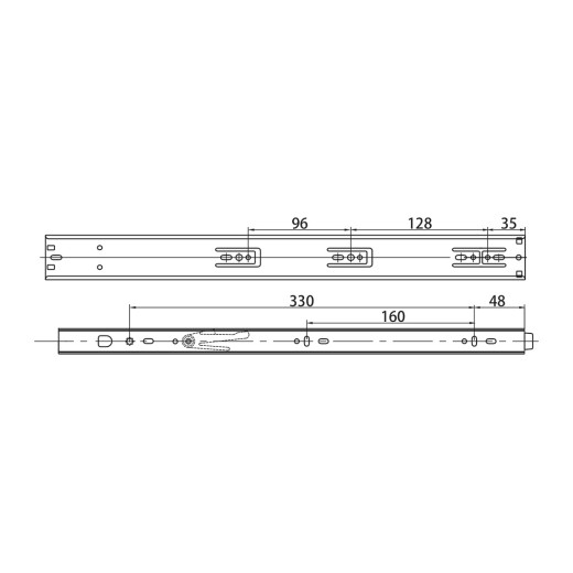 Направляющая полного выдвижения One Touch GIFF PRIME L=450 H=45
