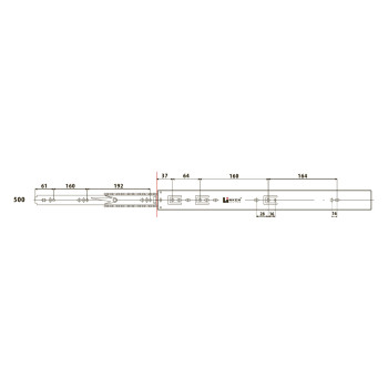Направляющая полного выдвижения (Touch Latch) LinkenSystem L=500 H=45 (12715)