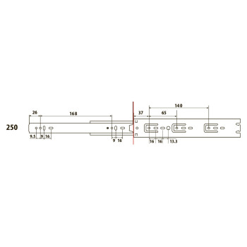 Направляющая полного выдвижения LinkenSystem STRONG L=250 H=45 (19135)