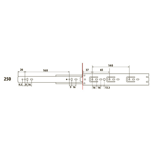 Направляющая полного выдвижения LinkenSystem STRONG L=250 H=45 (19135)