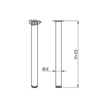 Опора для стола регулируемая GIFF Rondella 60/1100 матовый хром