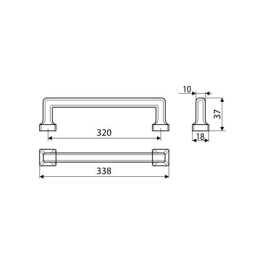 Ручка скоба Gamet UR47-0320-LPM30 черный