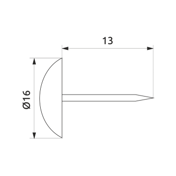 Опора мебельная с гвоздем GIFF черный (1000 шт)