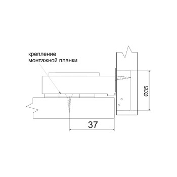 Петля накладная Slide-on GIFF Т1 d=35 Н=0 никель