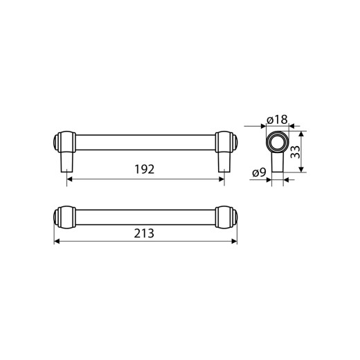 Ручка рейлинговая Gamet RE23-0192-G0035 античная бронза