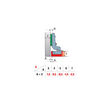 Петля вкладная без пружины (для TL) Slide-on Linken System d=35 Н=0 никель (22231)