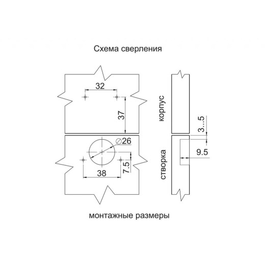 Накладна петля (міні) Slide-on d=26 Н=0 нікель. Акція