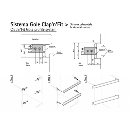 Профіль Gola С-подібний універсальний Volpato Clap`n`FIT L=4200 чорний матовий (80/G39)