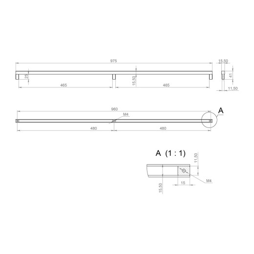Ручка рейлинговая Virno Lines 409/960 черный