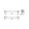Ручка рейлинговая Gamet RE23-0128-G0007 нержавеющая сталь