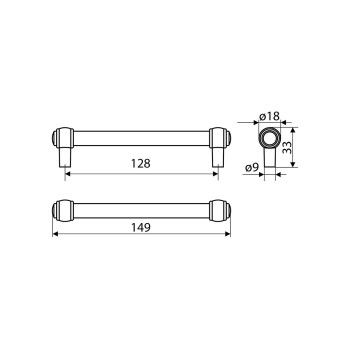 Ручка рейлинговая Gamet RE23-0128-G0007 нержавеющая сталь