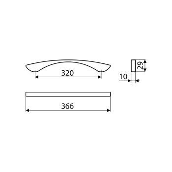 Ручка скоба Gamet UU03-0320-G0007 нержавеющая сталь
