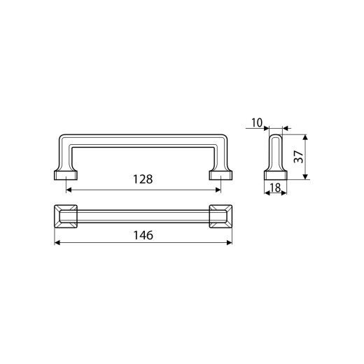 Ручка скоба Gamet UR47-0128-GPM25 патинированная матовая медь