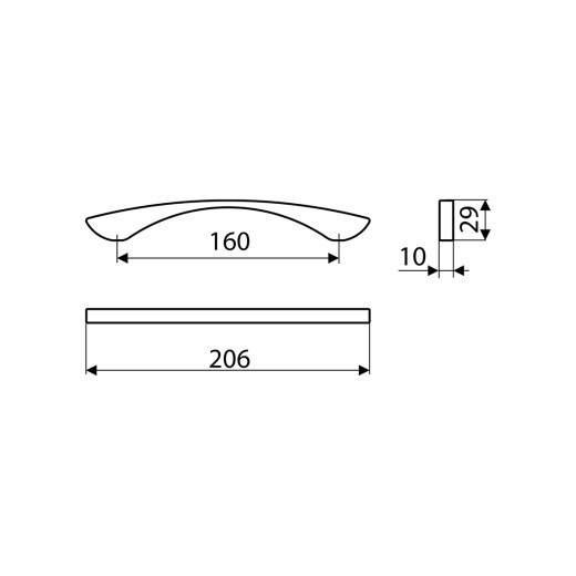 Ручка скоба Gamet UU03-0160-G0007 нержавеющая сталь