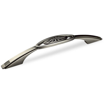 Ручка скоба Virno Style Antique 614/128 глянец браш/античное серебро