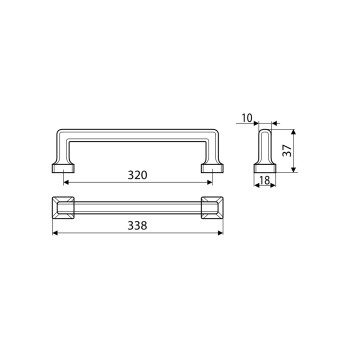 Ручка скоба Gamet UR47-0320-GPM25 патинована матова мідь