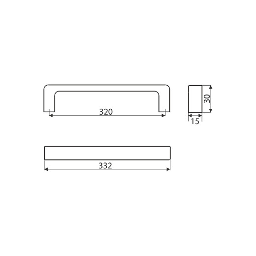 Ручка скоба Gamet UU52-0320-G0004 хром
