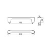 Ручка скоба Gamet UU15-0192-G008-E30 черный/матовый хром