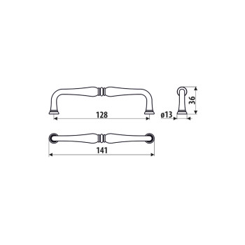 Ручка скоба Gamet UR55-128-L31 черный матовый