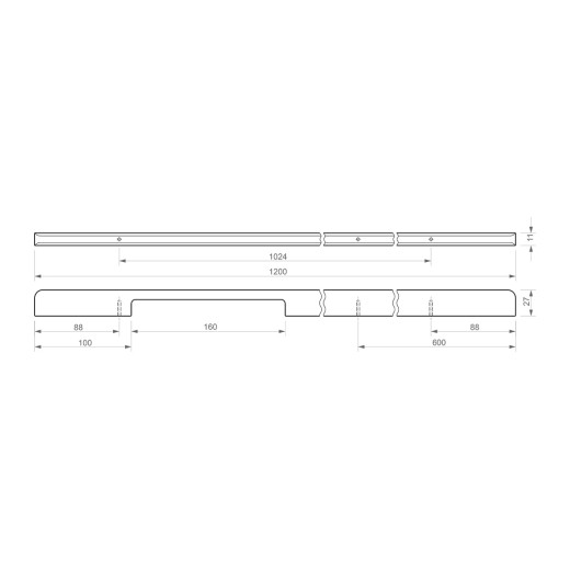 Ручка профильная Virno Lines 406/1024 черный матовый