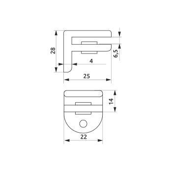 Крепление для стеклянной полки GIFF MP4004 хром