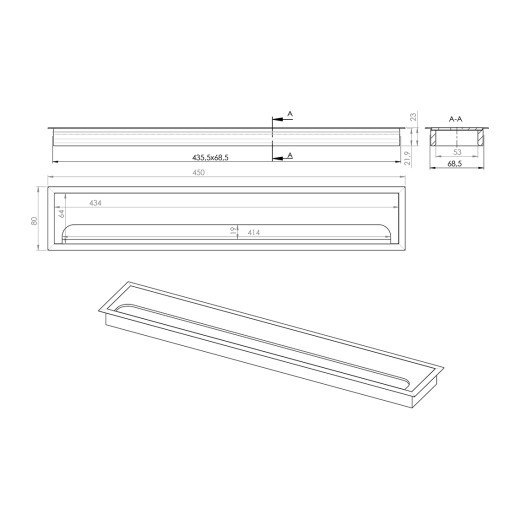 Пропуск для кабеля врезной Virno Lines 80/450 черный