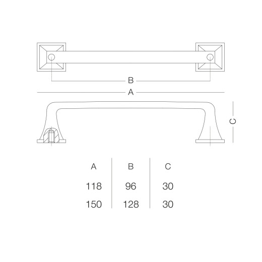 Мебельная ручка Матовая античная бронза D-1007-128 MAB
