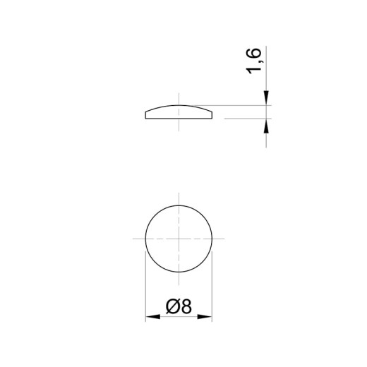 Отбойник самоклеющийся 8*1, 5мм силиконовый (1пластина=50шт), Permo