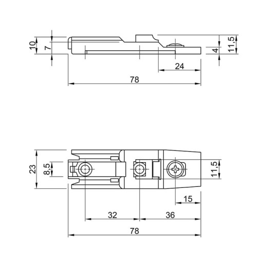 Монтажная планка линейная дистанция 5 с эксцентриком (9075097) Hettich