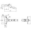 Петля Intermat 9943, внутренняя, 1030922, Hettich