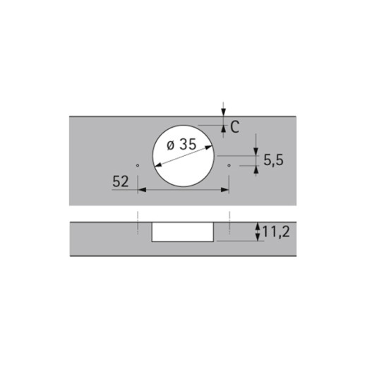 Петля Slide-on 2333, внутренняя, 1078662, Hettich
