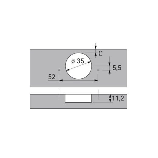 Петля Slide-on 2333, накладная, 1078660, Hettich