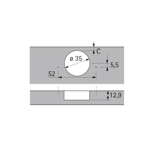 Петля Sensys 8645i черный обсидиан 165° накладная (9091767) Hettich