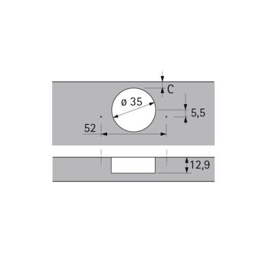 Петля Sensys 8639i, 90° равнолежащая, с доводчиком, 9088021, Hettich