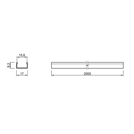 Профиль для LED-ленты, НАКЛАДНОЙ, L=2м, алюминий, порошк. белый