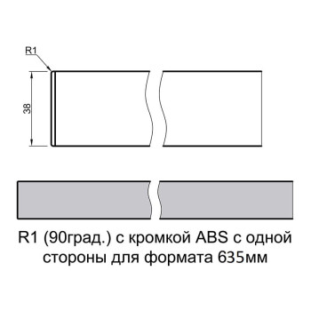 Стільниця Kronospan K365 FP Дуб Евок Прибережний/торець під 90гр. 4100х635х38мм