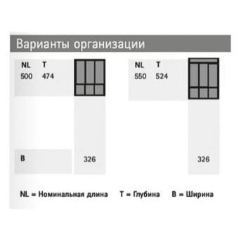 Организация OrgaTray 470 серебро, пластик L=500мм (9207220) Hettich